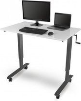 Verstelbaar Zit Sta Bureau 120cm Hoogglans Wit Top / Antraciet Frame