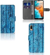 Smartphone Hoesje Huawei Y6 (2019) Book Style Case Blauw Wood