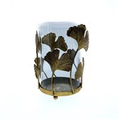 Viv! Home Luxuries Windlicht - Glas en metaal - goud - 19cm - topkwaliteit