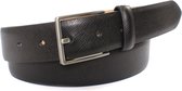 Zwarte riem met structuur - Heren riem - Leren riem 105cm