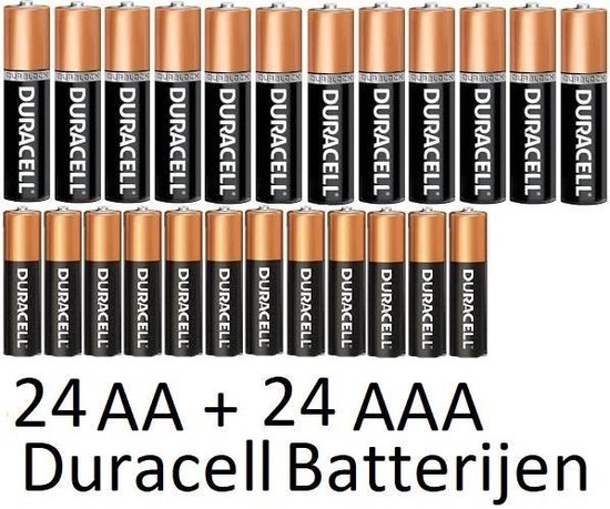 verbrand Voorkeur Handig 24 Stuks AA + 24 Stuks AAA Duracell Alkaline Batterijen | bol.com