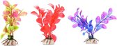 Elemental Goods Aquarium Decoratie Plantjes - Rood/ Paars/ Blauw - 10 cm