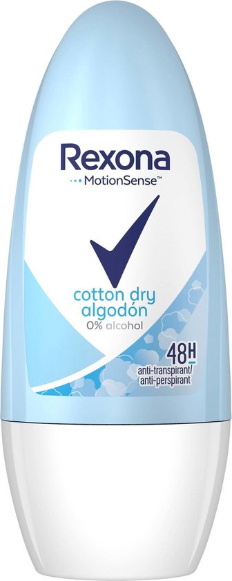 Kinematica bak Onderzoek Rexona Dry Cotton Deodorant Roller - 6 x 50 ml - Voordeelverpakking |  bol.com
