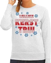 Foute kersttrui / sweater Lelijke kerst trui grijs voor dames - kerstkleding / christmas outfit XL (42)
