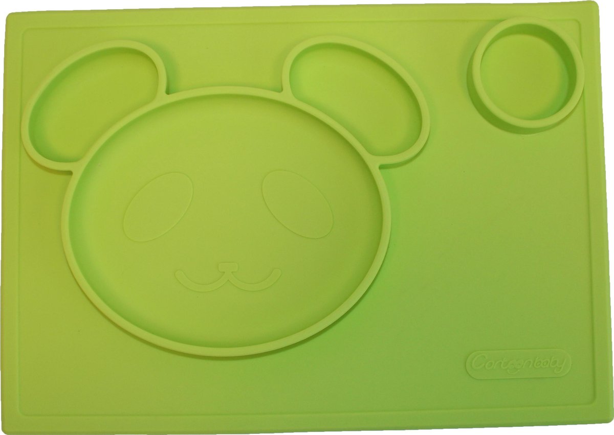 Goedkoopste Anti-slip silicone 3D kinder placemat Beer Groen | Kinderplacemat | Anti Slip | Super leuk | By TOOBS