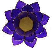 Lotus sfeerlicht indigo 6e chakra goudrand - 13.5 cm - S