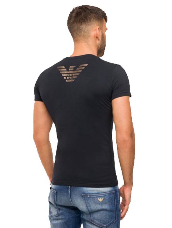 Emporio Armani - Heren - T-shirt Big Eagle - Zwart - XXL | bol.com