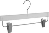 De Kledinghanger Gigant - 15 x Rok / broekhanger kunststof frosted met anti-slip knijpers, 36 cm