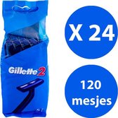 GILLETTE BLUE 2 Wegwerpscheermesjes - 24 x 5 stuks (120) - voordeelverpakking