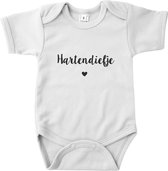 Babyromper - Hartendiefje - wit - korte mouwen - 0 tot 3 maand