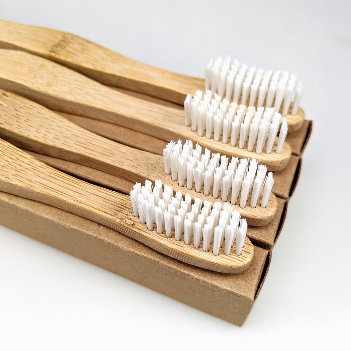 4-pack Bamboe Tandenborstel (Medium) Zero Waste - Vegan - Bamboo Toothbrushes