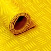 Patin caoutchouc / tapis caoutchouc op rol Plaque damier 3mm jaune - Largeur 150 cm - Au mètre