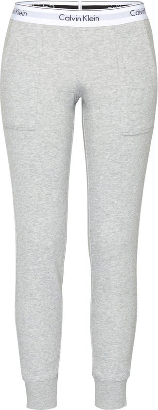 Pantalon de sport Calvin Klein - Taille L - Femme - gris / blanc