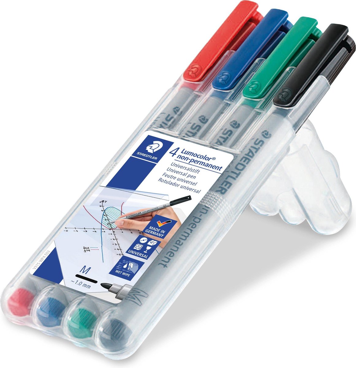 STAEDTLER Lumocolor M non-permanent pen - Box 4 kleuren - STAEDTLER