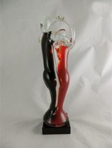 Dansend Paar Rood/Zwart Van Glas