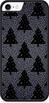 iPhone 8 Hardcase hoesje Snowy Christmas Trees - Designed by Cazy