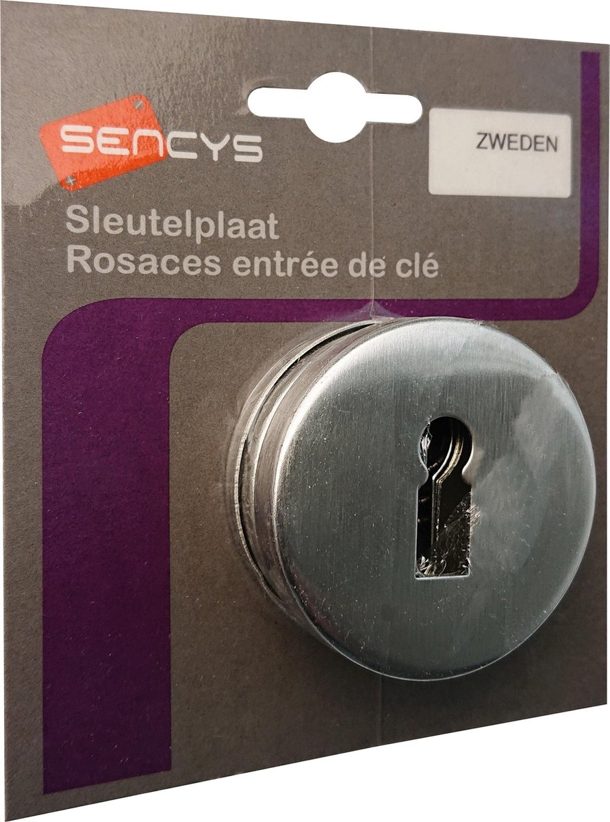 SENCYS type Zweden set 2x sleutelplaat rond model | GEBORSTELD RVS