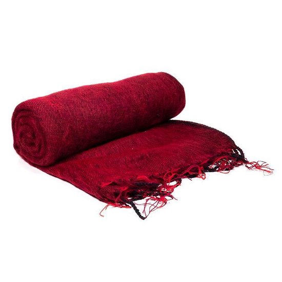 Yoga deken effen - bordeaux van Lotus Craft — afbeelding 4