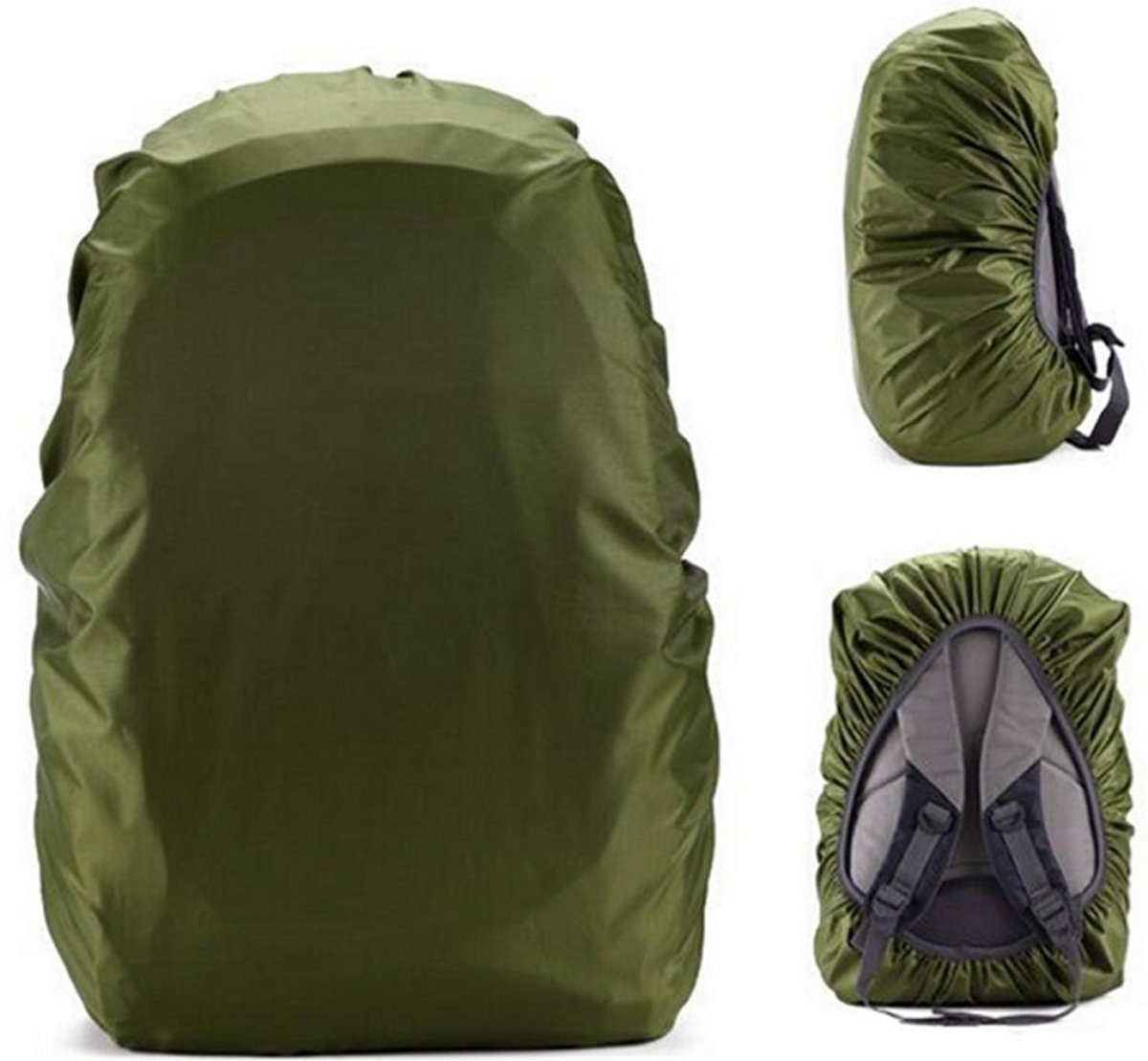 KELERINO. Regenhoes - Rugzak Cover - Travelbag - 35 Liter - Donkergroen