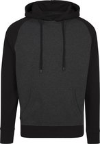 Senvi Raglan Hoodie - Kleur Zwart/Grijs Melee - Maat L