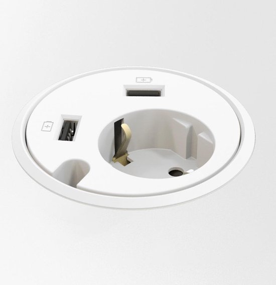 bol.com | Powerdot inbouw stopcontact met 2x USB lader wit