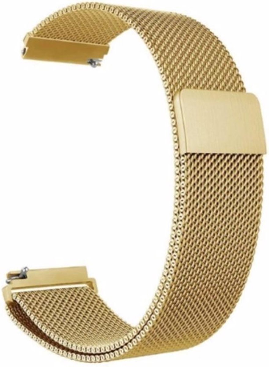 Milanees Bandje - Goud - Geschikt voor Garmin Vivoactive 3 - Forerunner 645 - Vivomove HR - Bandbreedte 20mm