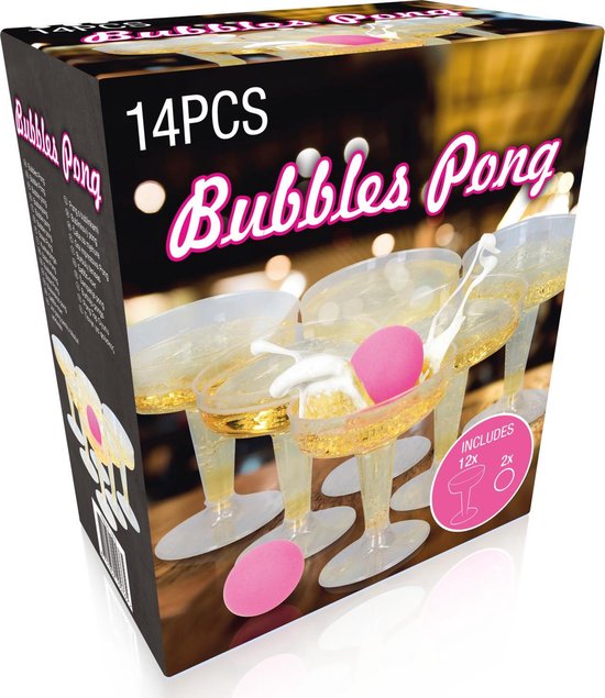 Drankspel Bubbles Pong - Champagne Pong - Prosecco Pong - 14 delig drankspel