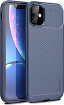 iPhone 11 Hoesje (Donkerblauw) · Carbon Fiber Back Cover  · By iPaky