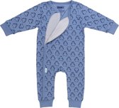 BiNKi - Baby boxpakje blauwe pinguïn print met zachte en makkelijke sluiting - onesie - 100% organisch katoen - GOTS - maat 74/80