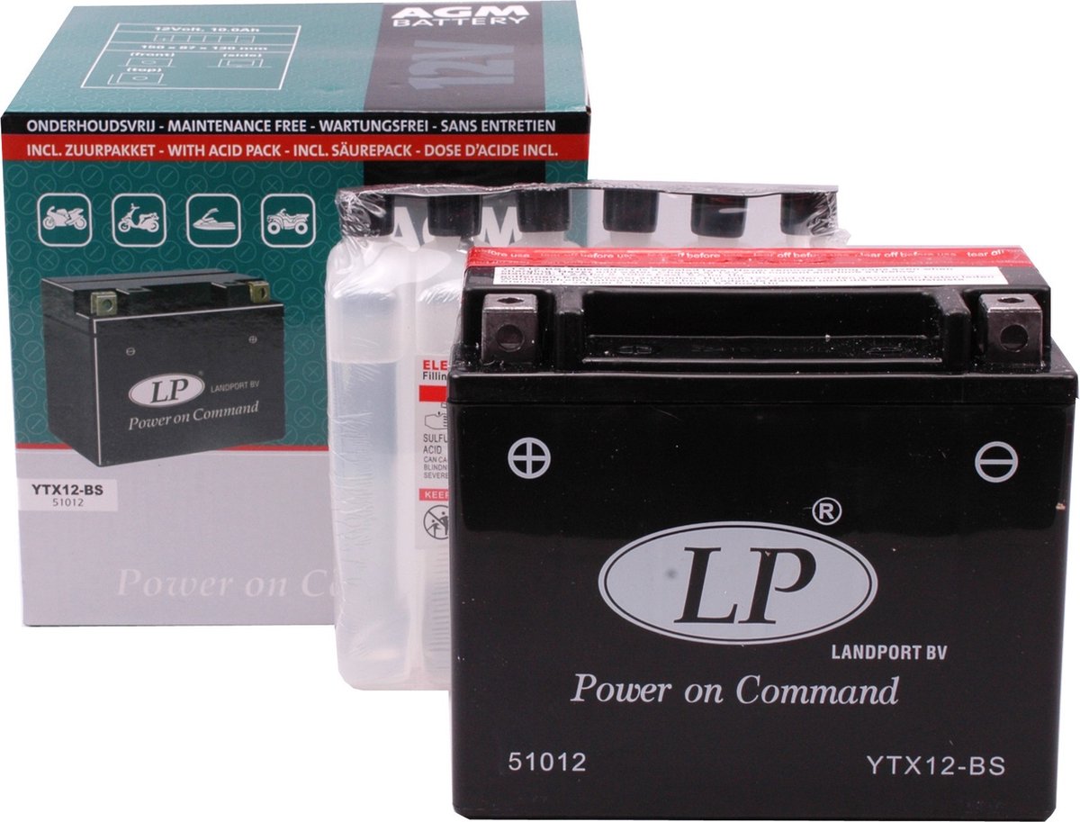 Accu Landport YTX12-BS (12V/10A)