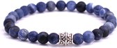 Bracelet FortunaBeads Mat Basic Blue Sodalite - Homme - Natuursteen - Grand 20cm