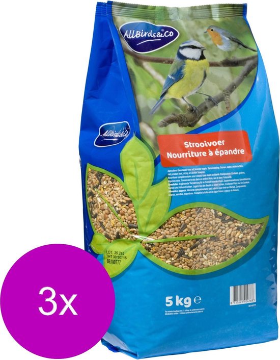 Allbirds&Co Strooivoer Vogelvoer - 3 x 5 kg