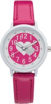 West Watch - analoog horloge – meisjes / meiden - model Heart – donker roze