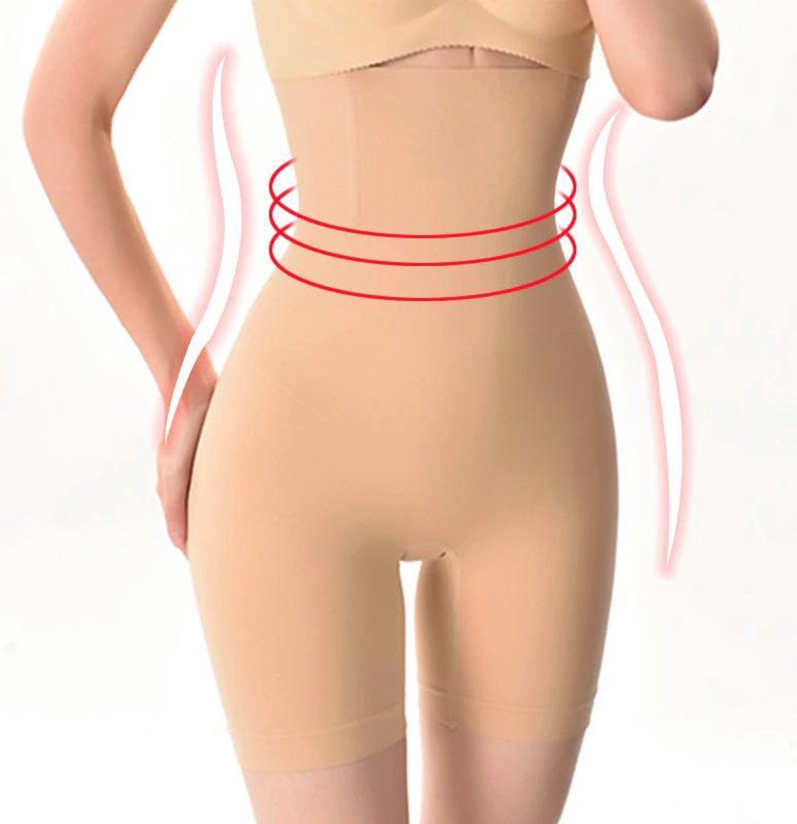 Goedkoopste Magic Body Afslankbroek Naadloze Vrouwen Cycliste Broek Corset Kleed mooi af Beige Maat 4XL
