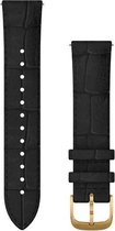 Garmin Quick Release Leren Horlogebandje - 20mm Polsbandje - Wearablebandje - Zwart Leer met 24K Gouden Gesp