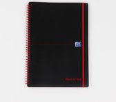 OXFORD Bloc spiralé noir et rouge avec couvercle en plastique et fermeture élastique A4 - 140 pages - 90g vérifié