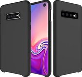 white Label Liquid Silicone Back Cover Samsung Galaxy S10 Zwart