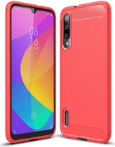 Xiaomi Mi A3 Geborsteld TPU Hoesje Rood