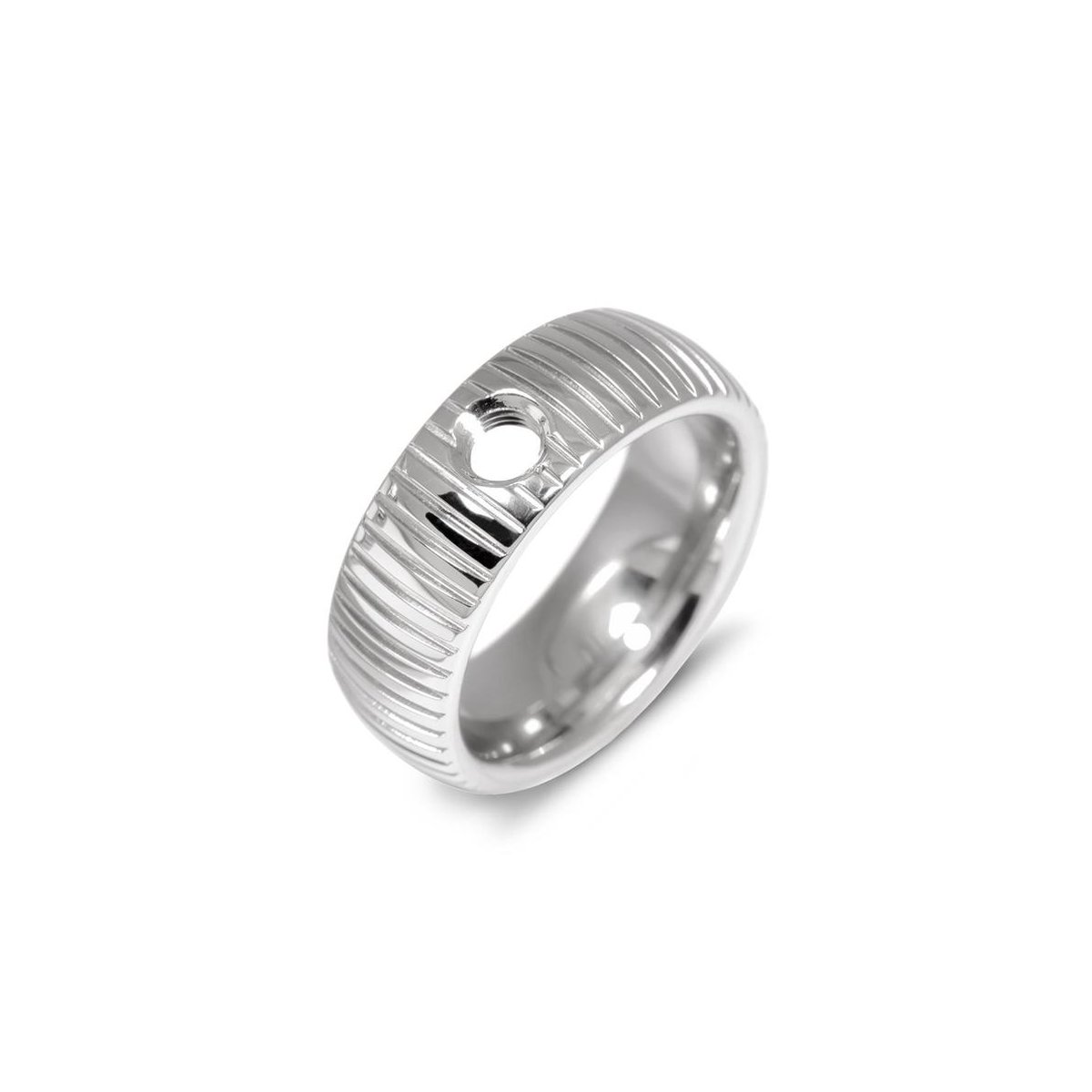 Melano Vivid Striped ring - zilverkleurig - dames - maat 54