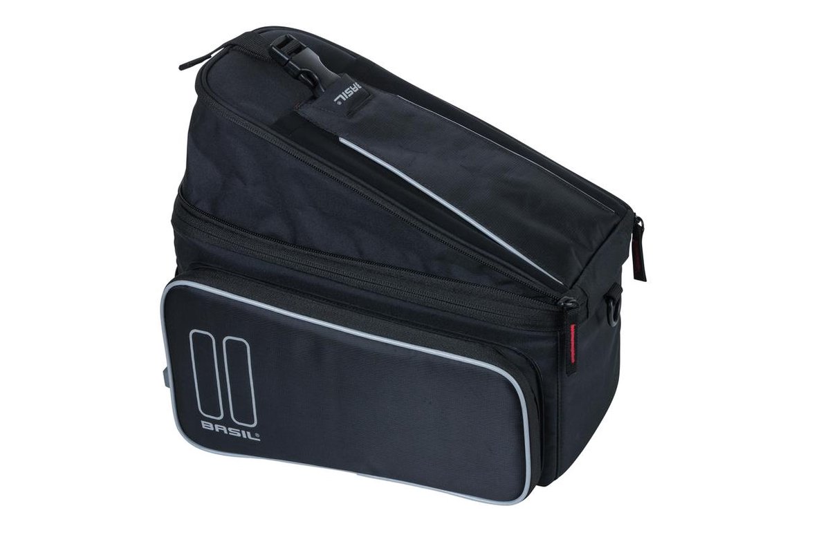 Dubbele fietstas Basil City 28 tot 32 liter 30 x 18 x 49 cm - grey Dubbele fietstas Basil City 28 tot 32 liter 30 x 18 x 49 cm - grey