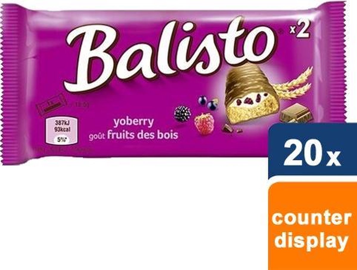 BALISTO Barres chocolatées goût fruits des bois 2x9 barres 333g