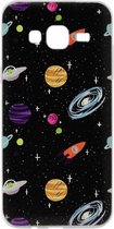 ADEL Siliconen Back Cover Softcase Hoesje Geschikt voor Samsung Galaxy J7 (2015) - Heelal Universum
