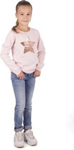Amantes meisjes trui - Roze met pailletten ster – maat 104/110