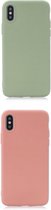 Iphone Xs Hoesjes.  2 Groen & 2 Oranje (oud roze)  4 stuks