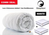 Combi deal - 4-seizoenen Hotel dekbed - 240x200cm + 2x Box hoofdkussens Twv 69,-