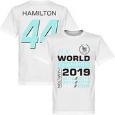 Hamilton 44 6x Wereldkampioen T-Shirt - Wit - 5XL