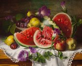 100% Nederlandse Productie! │ Diamond Painting │ Stilleven Watermeloen Fruit │ Formaat 60 x 40 cm │ Diamond Painting Pakket Volwassenen │ Volledige bedekking │ Vierkant │ Full │ Fl