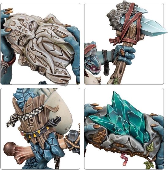 Warhammer Age Of Sigmar - Gloomspite Gitz Rockgut Troggoths - Figurines à Monter Et Peindre - 4 Sorts Sans Fin Inclus