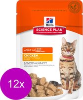 Hill's Science Plan Maaltijdzakjes - Kip - Kattenvoer - 12 x 85 g