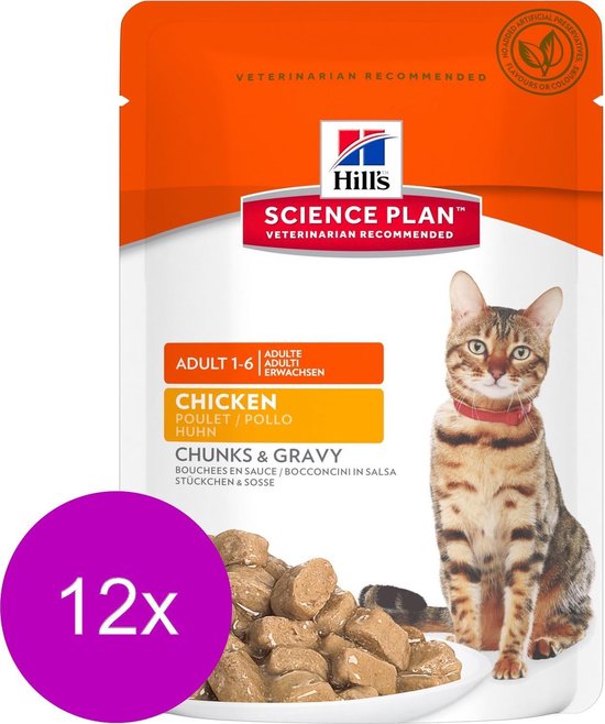 Hill's Science Plan Adult Kip Maaltijdzakjes 12 x 85 g